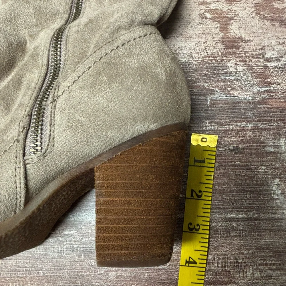 Not Rated | VGUC Tan Over-the-Knee Boots Heel Side Zip Faux Suede, 6.5